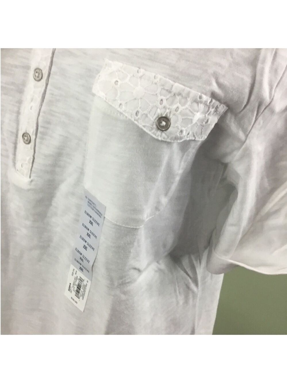 Croft & Barrow roll tan utility henley pullover top Woman’s size XXL - Picture 8 of 12